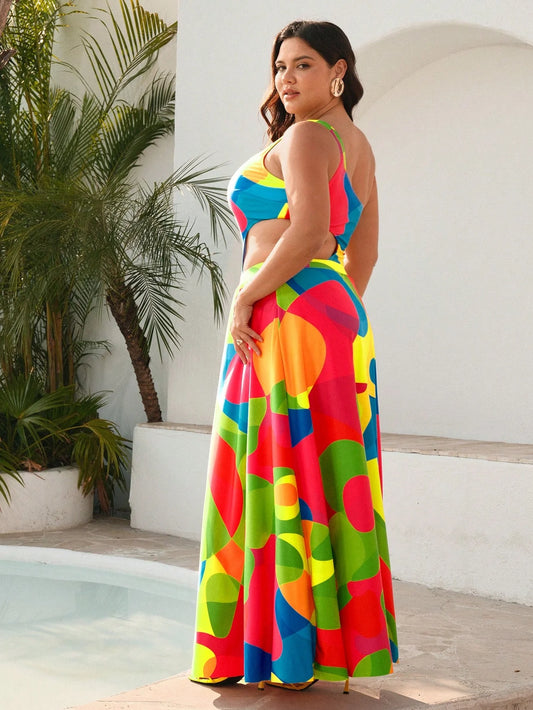 Conjunto Plus Size 2 PeƧas com Vestido Longo