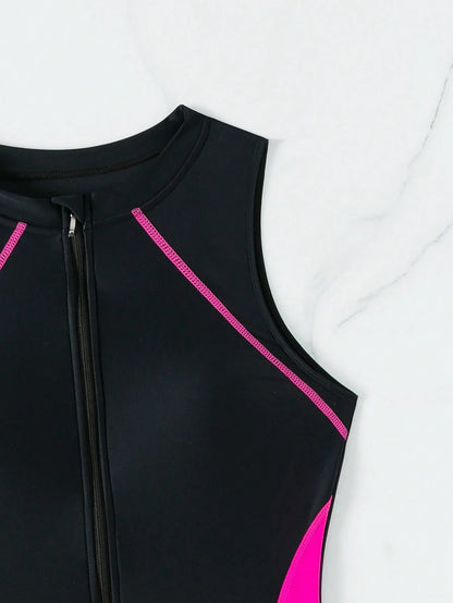 Maiô Esportes Zíper Frontal