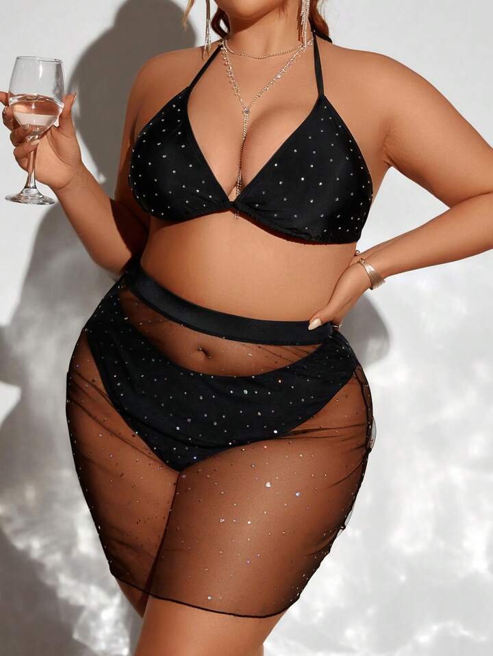 Biquíni Plus Size + Saia de Praia - Jasmine