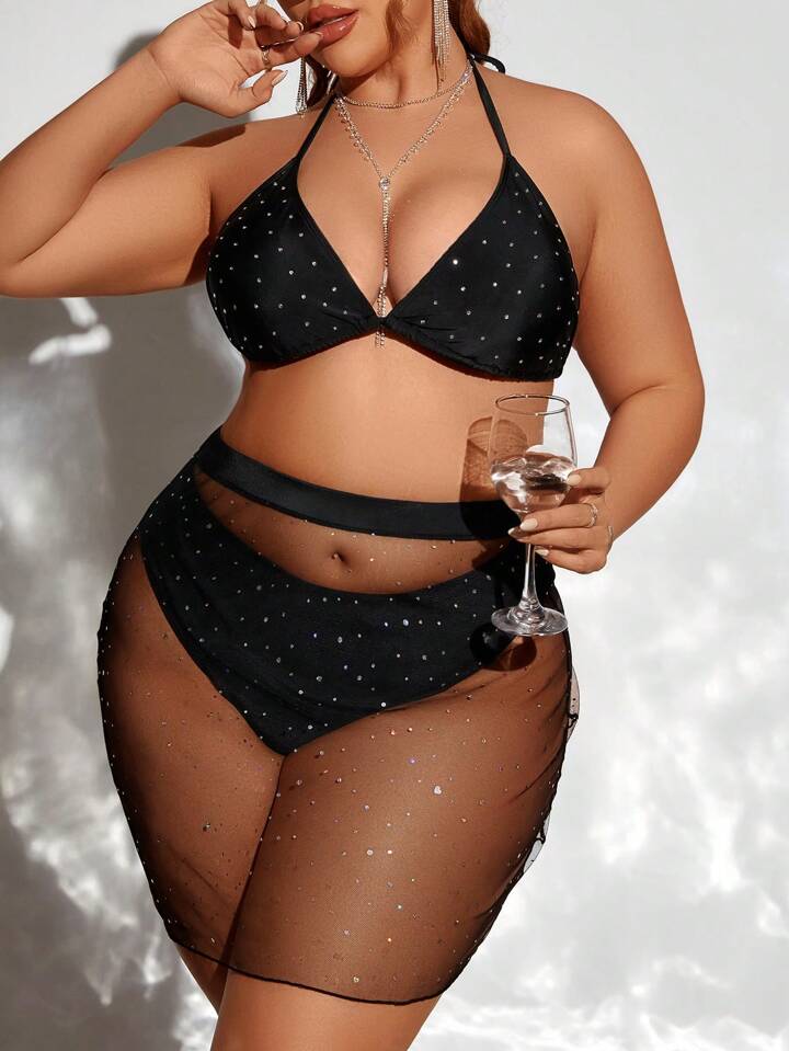 Biquíni Plus Size + Saia de Praia - Jasmine
