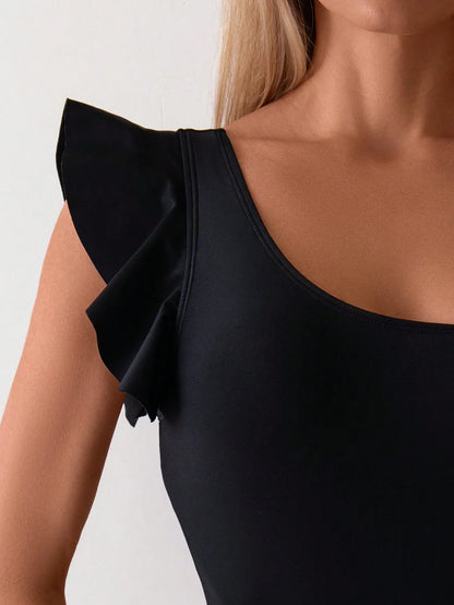 Maiô De Um Ombro Só Com Babado