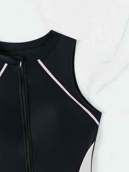 Maiô Esportes Zíper Frontal