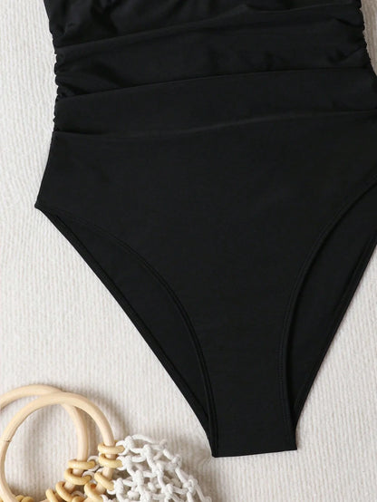 Maiô Preto e Branco Alça Larga