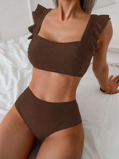 Biquíni Gola Quadrada Franzida