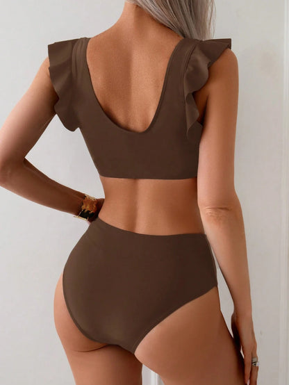 Biquíni Gola Quadrada Franzida