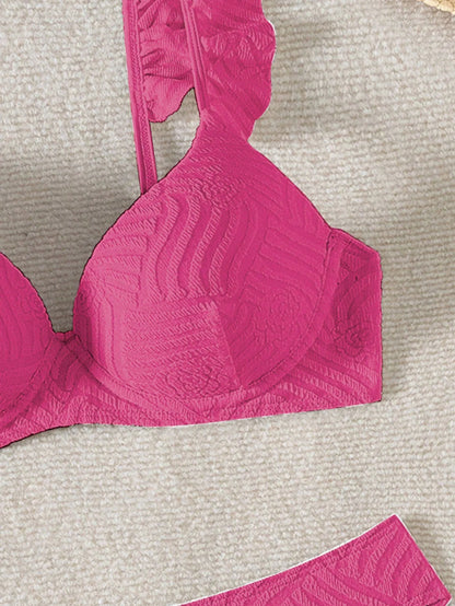 Biquíni Texturizado Com Babado