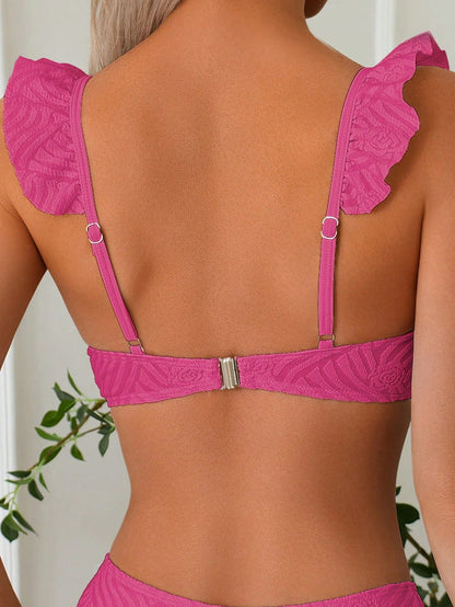 Biquíni Texturizado Com Babado