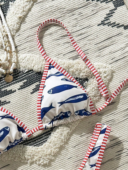 Biquíni Estampa Sardinha Cortininha