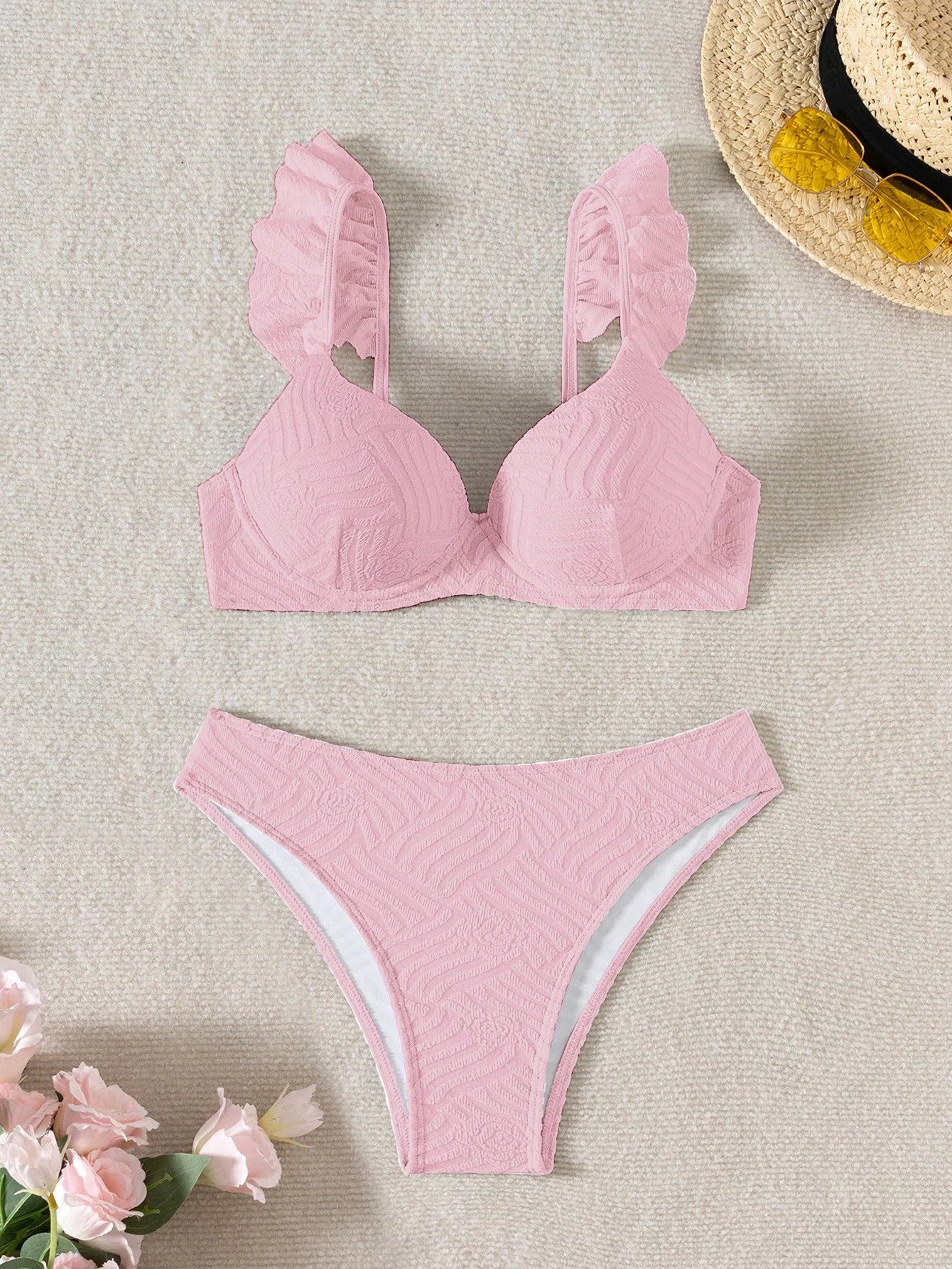 Biquíni Texturizado Com Babado