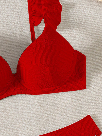 Biquíni Texturizado Com Babado