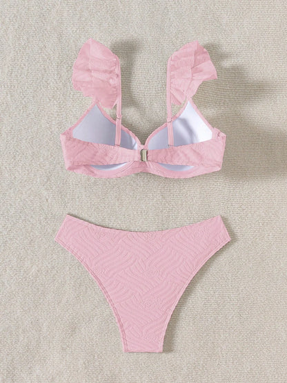 Biquíni Texturizado Com Babado