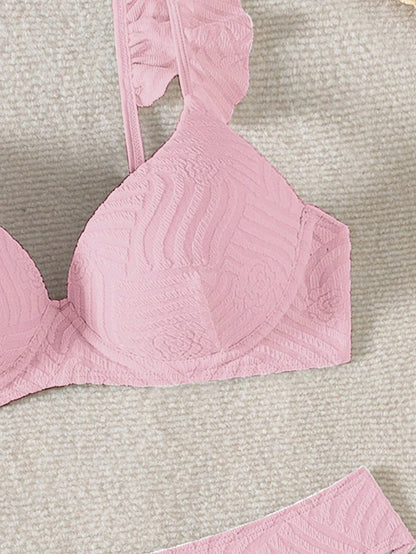 Biquíni Texturizado Com Babado