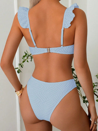 Biquíni Texturizado Com Babado