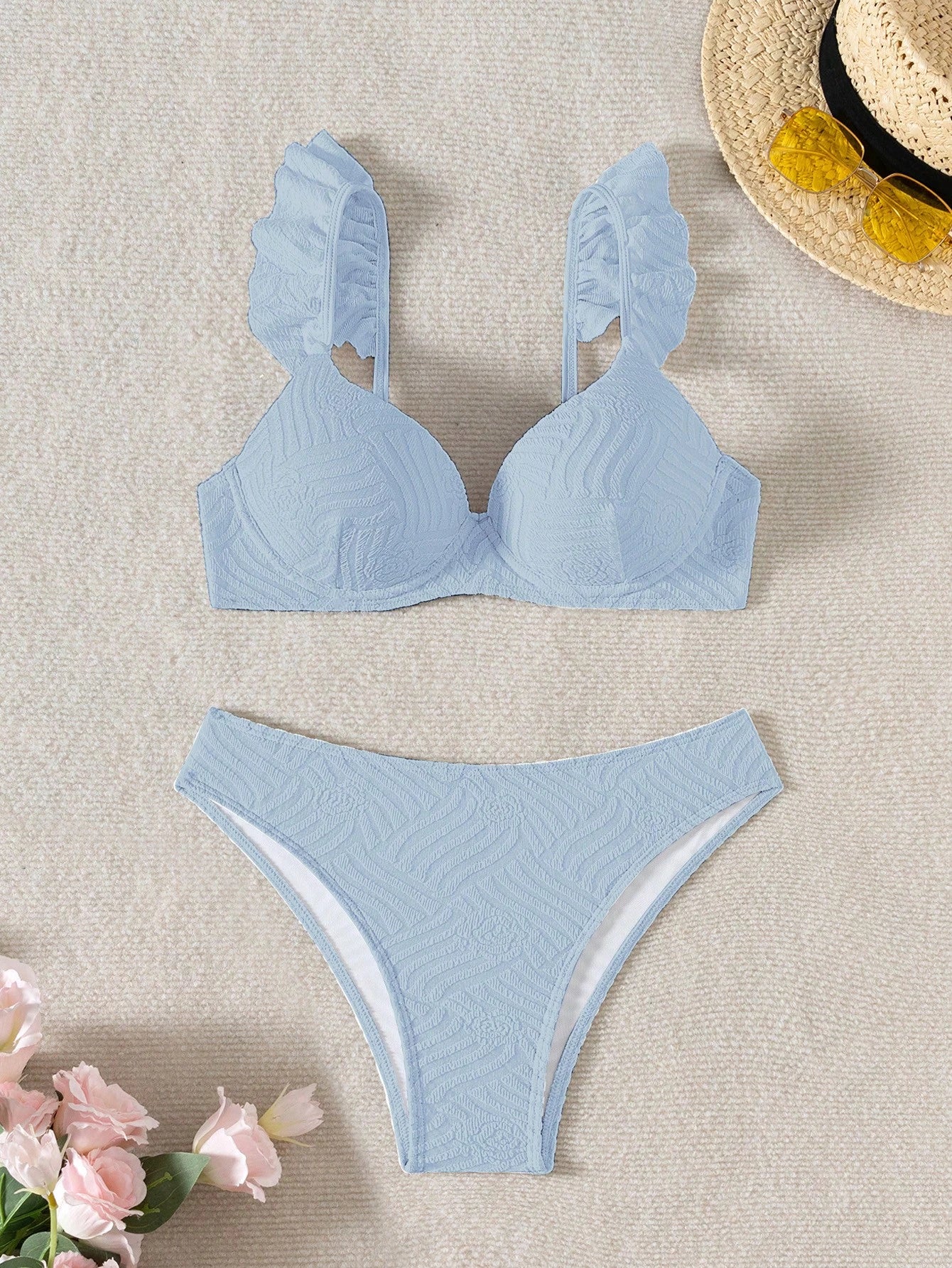 Biquíni Texturizado Com Babado