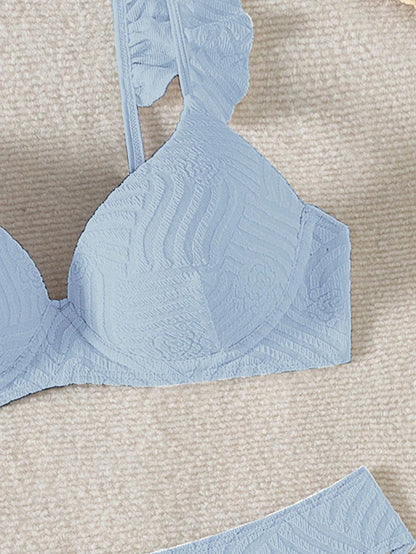 Biquíni Texturizado Com Babado