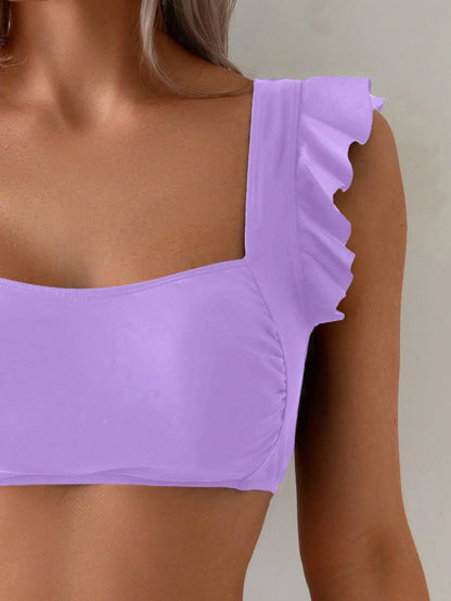 Biquíni Gola Quadrada Franzida