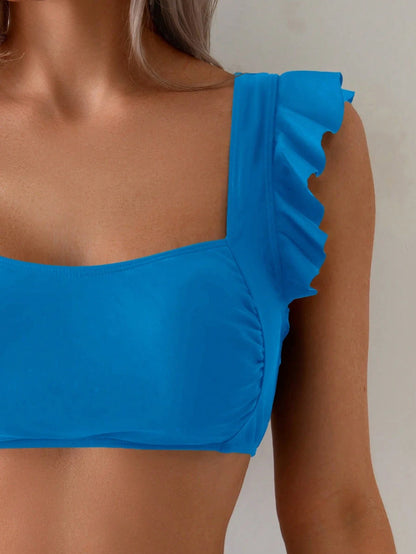 Biquíni Gola Quadrada Franzida