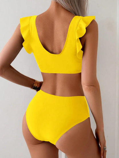 Biquíni Gola Quadrada Franzida