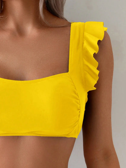 Biquíni Gola Quadrada Franzida