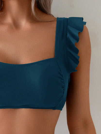 Biquíni Gola Quadrada Franzida