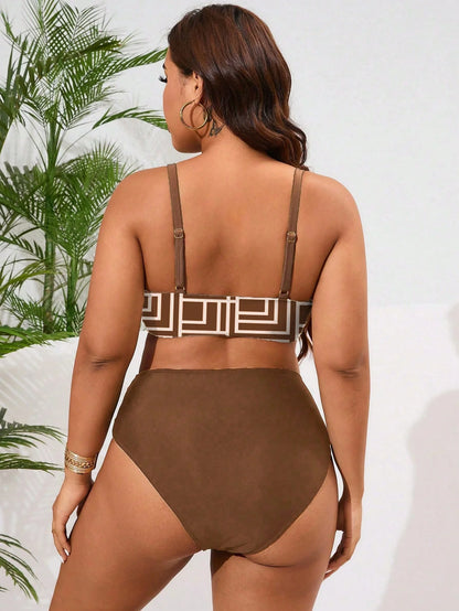 Biquíni Plus Size Estampa Geométrica Sexy