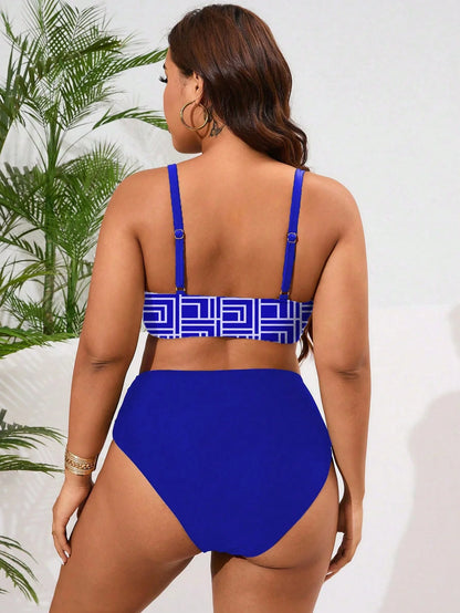 Biquíni Plus Size Estampa Geométrica Sexy