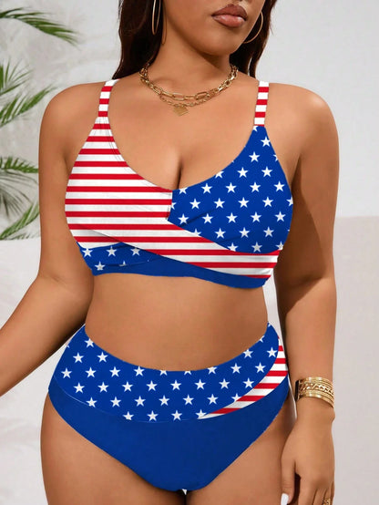 Biquíni Plus Size Estampa Geométrica Sexy