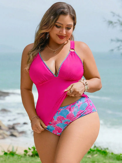Tankini Plus Size Pink