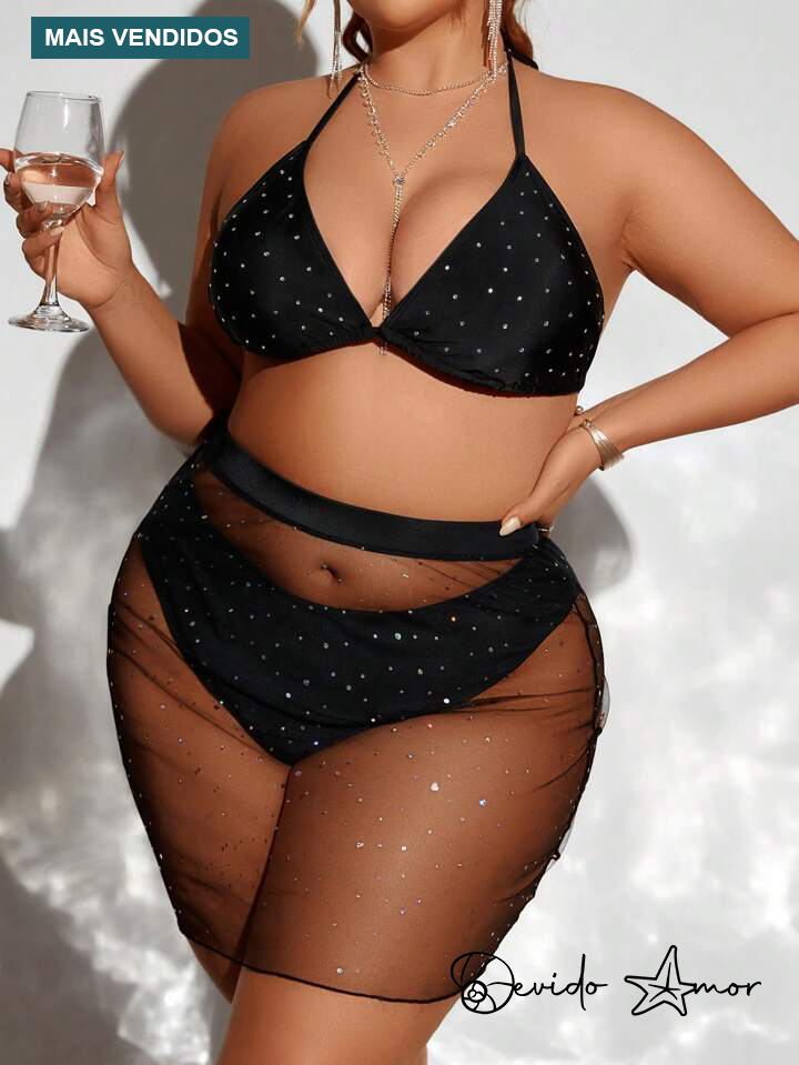 Biquíni Plus Size + Saia de Praia - Jasmine