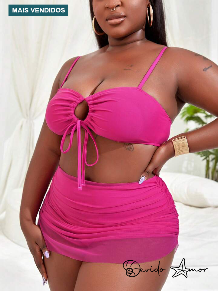 Biquíni Plus Size + Saia de Praia  - Brianna