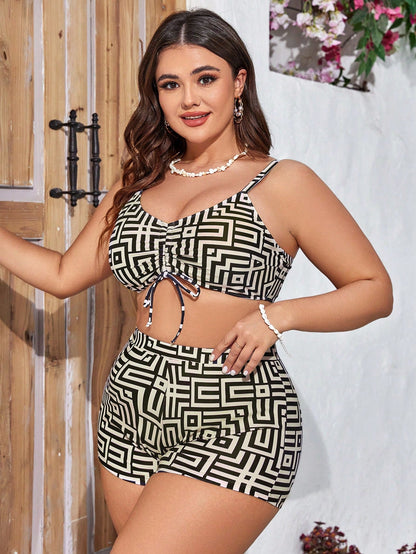 Conjunto De Biquíni Plus Size 3 Peças Yarin