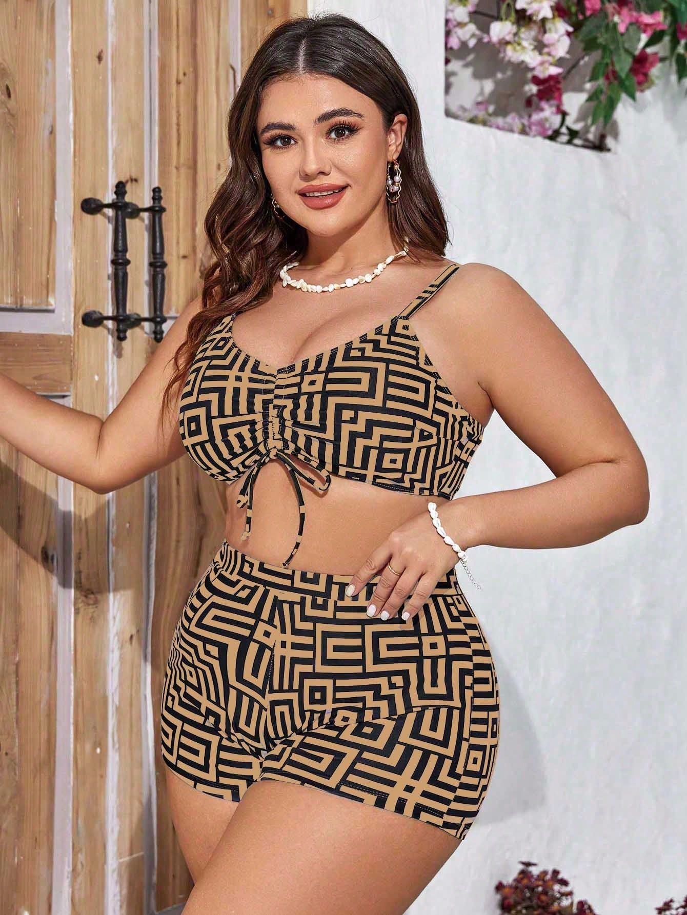 Conjunto De Biquíni Plus Size 3 Peças Yarin