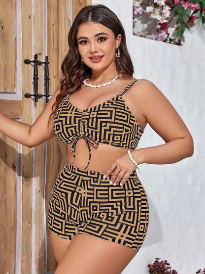 Conjunto De Biquíni Plus Size 3 Peças Yarin